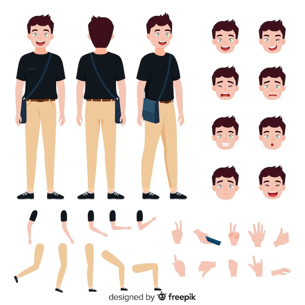 Cartoon man character template