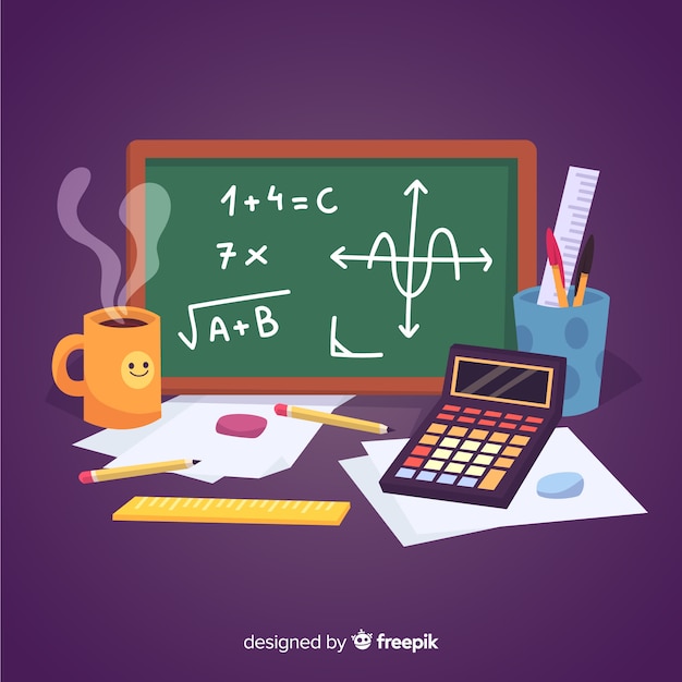 Free Vector cartoon maths material background