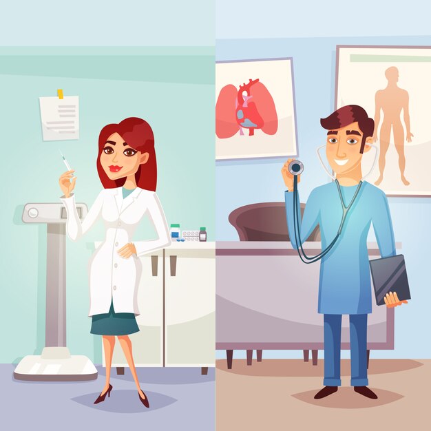 Cartoon Medicine Vertical Banners