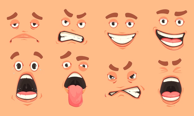 Free Vector cartoon men mouth set