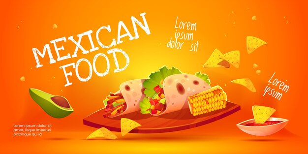 Cartoon mexican food background