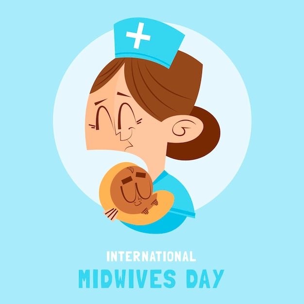 Cartoon midwives day illustration