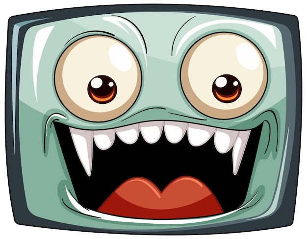 Free vector cartoon monster face with big eyes