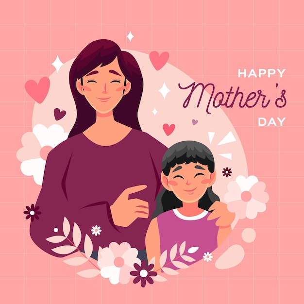 Cartoon mother's day illustration