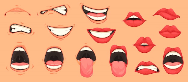 Cartoon Mouth Set