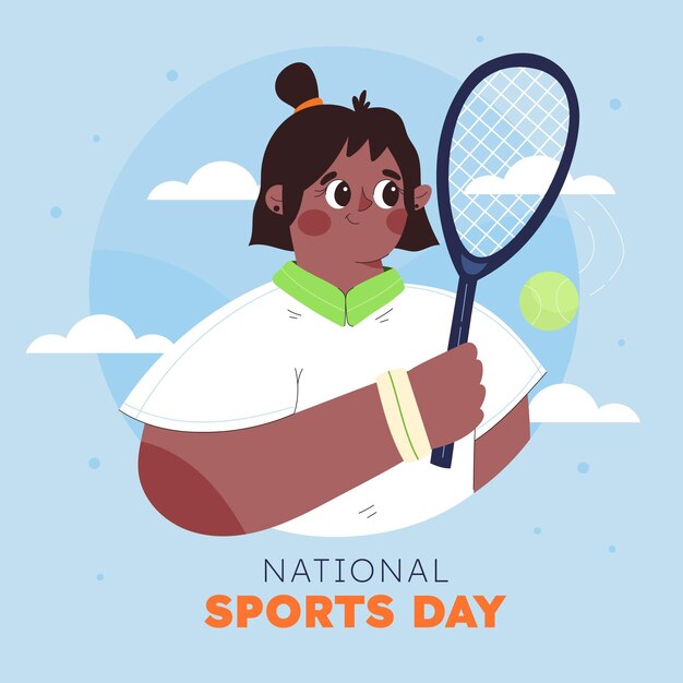 Cartoon national sports day illustration