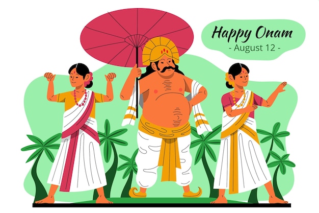 Free vector cartoon onam illustration