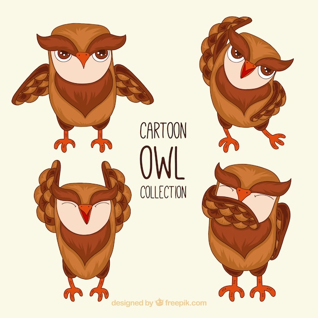 Free Vector cartoon owl collection