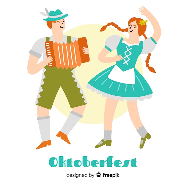 Free Vector cartoon people celebrating oktoberfest