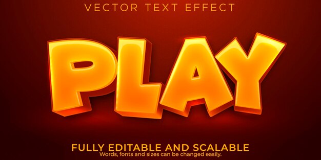 Cartoon play text effect, editable comic and funny text style