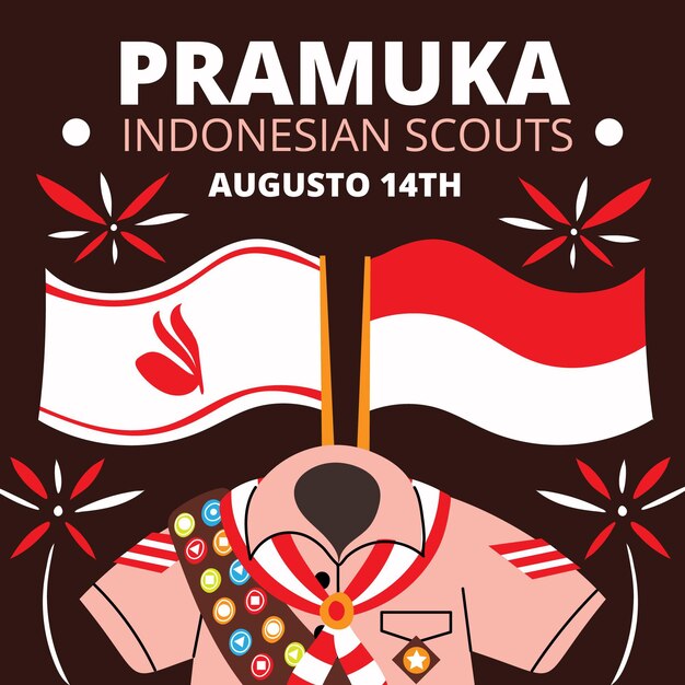 Cartoon pramuka day illustration