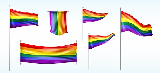 Cartoon pride day flag collection