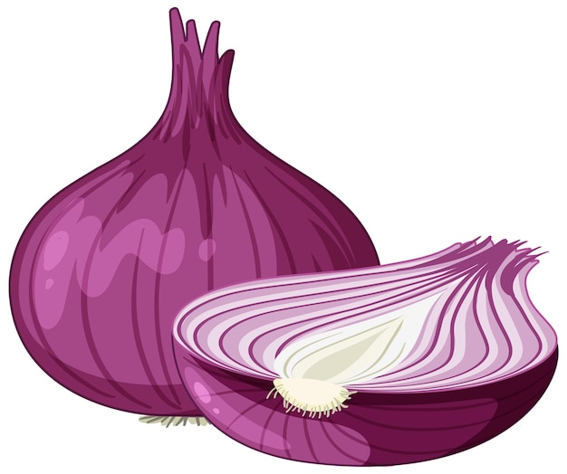 Cartoon red shallot isolated