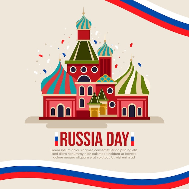 Cartoon russia day illustration