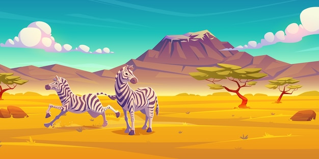 Free Vector cartoon safari landscape