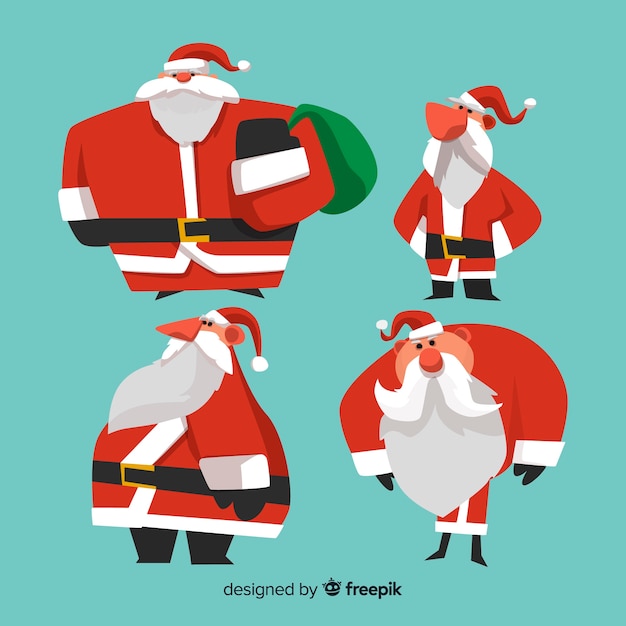 Free Vector cartoon santa claus character collection