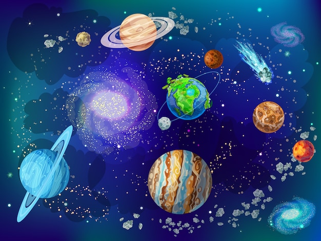 Cartoon Scientific Space