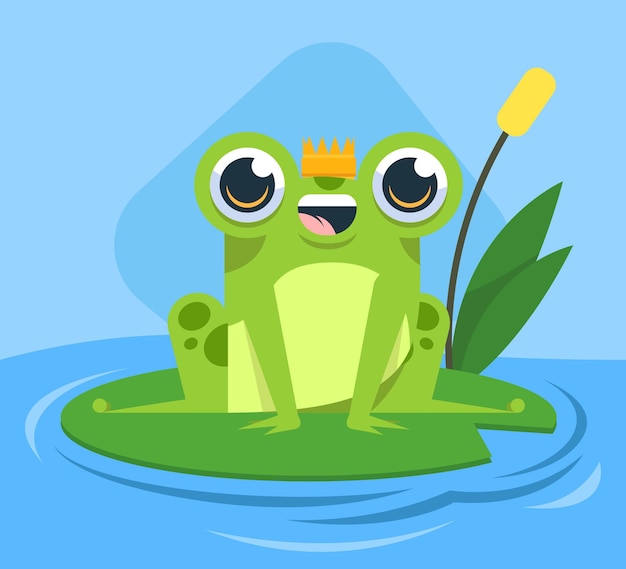 Cartoon smiley frog illustration