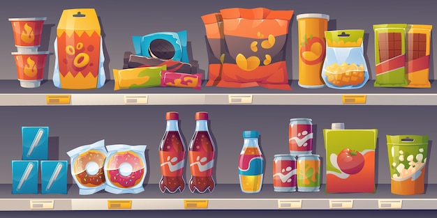 Cartoon snack shelves