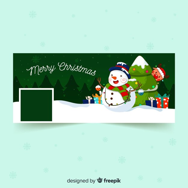 Cartoon snowman facebook cover