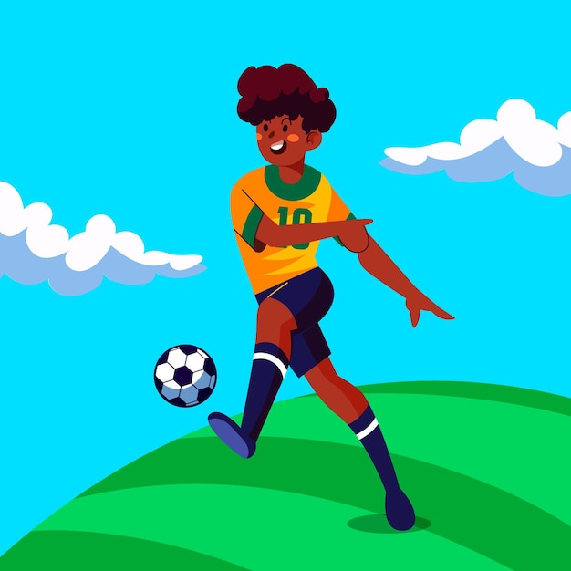 Cartoon south-american football player illustration