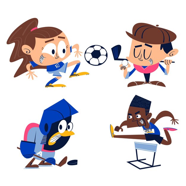 Cartoon sports stickers collection