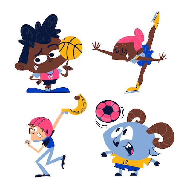 Cartoon sports stickers collection