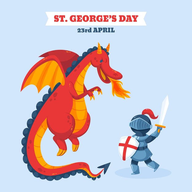 Cartoon st. george's day illustration