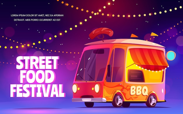 Free vector cartoon street food festival background