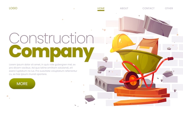 Cartoon style building landing page