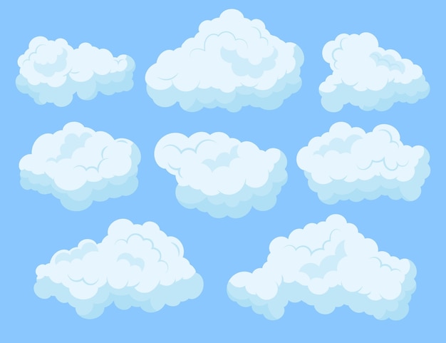 Cartoon style cloud collection