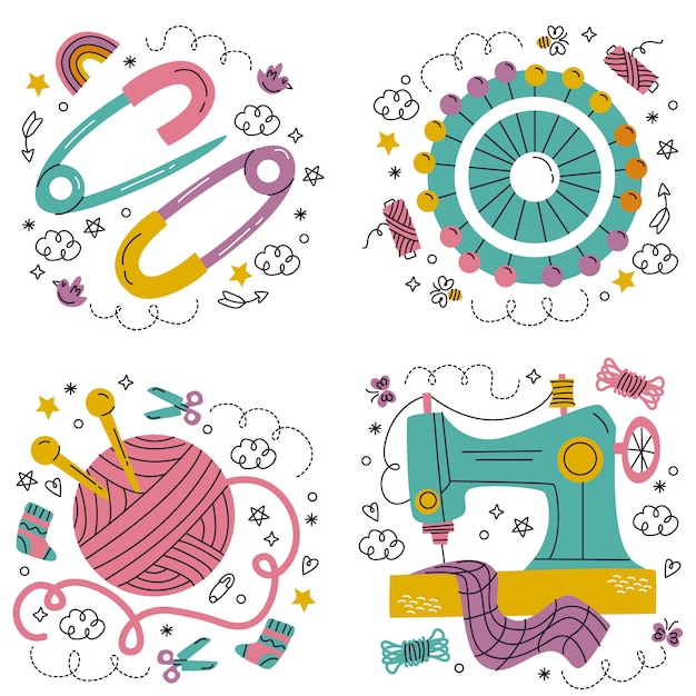 Free Vector cartoon style fashion  sticker set