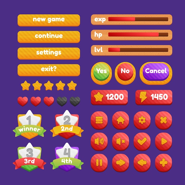 Cartoon style game interface