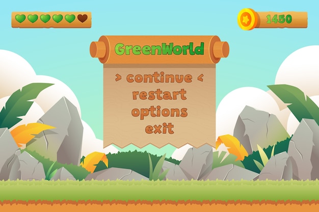 Cartoon style game interface