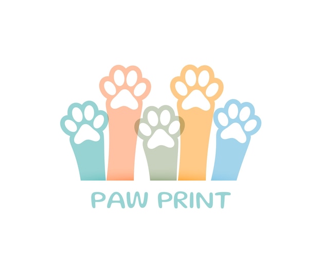 Free vector cartoon style pawprint background for fauna fun