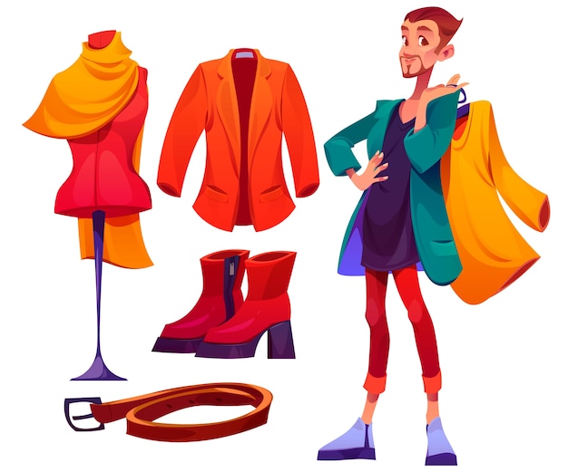 Cartoon style personal stylist set