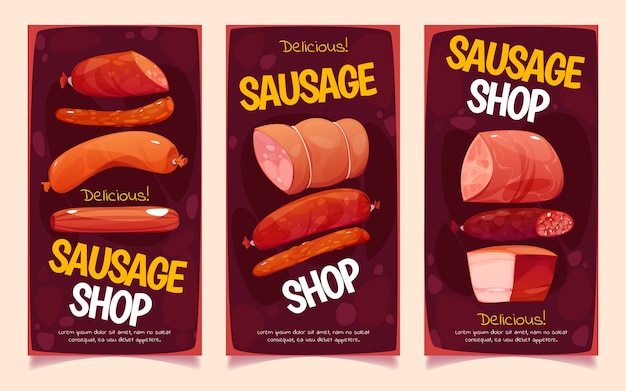 Free Vector cartoon style sausage instagram stories