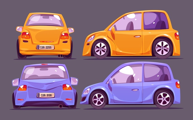 Free Vector cartoon style vehicle set