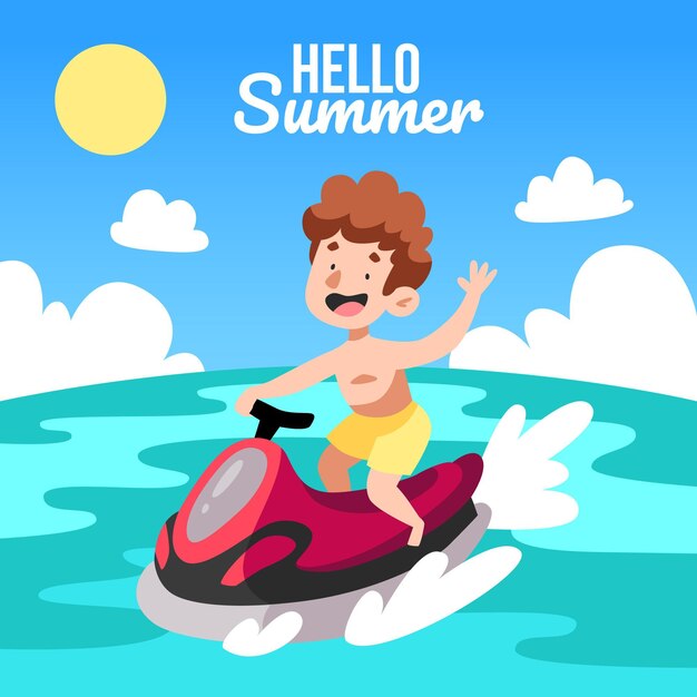 Cartoon summer illustration