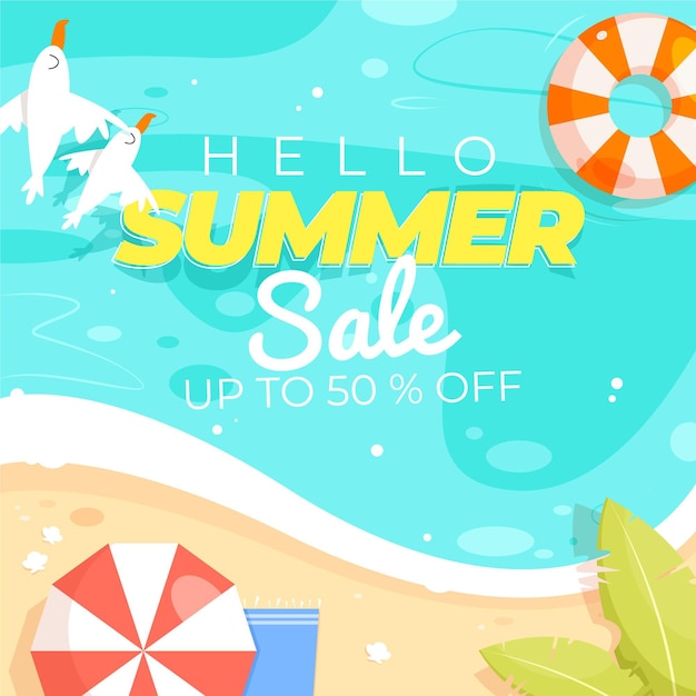 Cartoon summer sale illustration