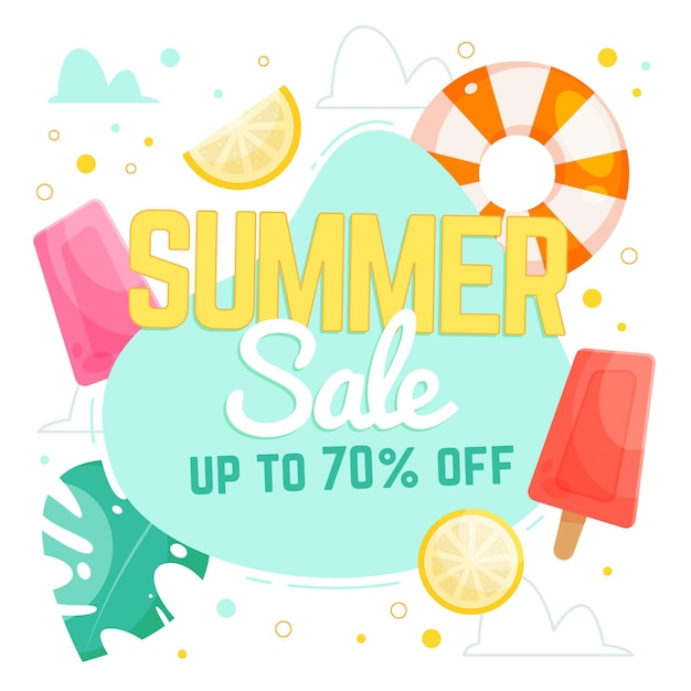 Cartoon summer sale illustration