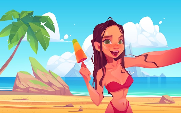 Cartoon summer scene illustration