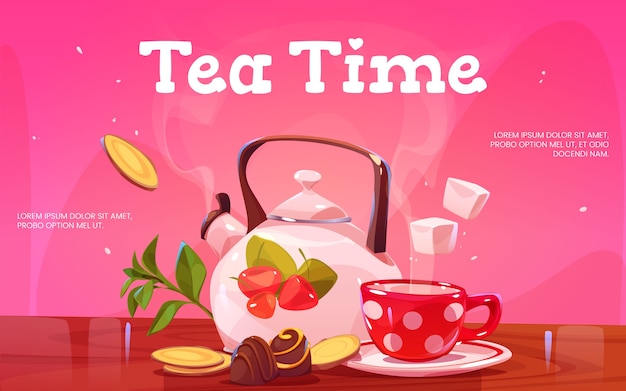 Cartoon tea time background