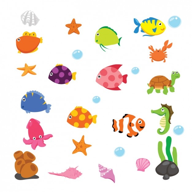 Cartoon underwater animals