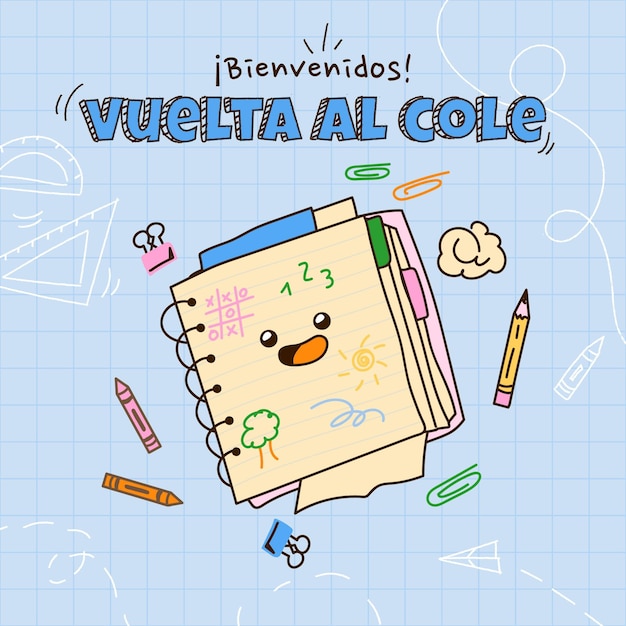 Cartoon vuelta al cole background