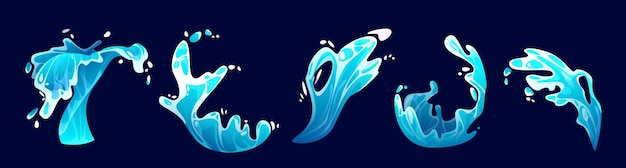 Free Vector cartoon water splash vector illustration set