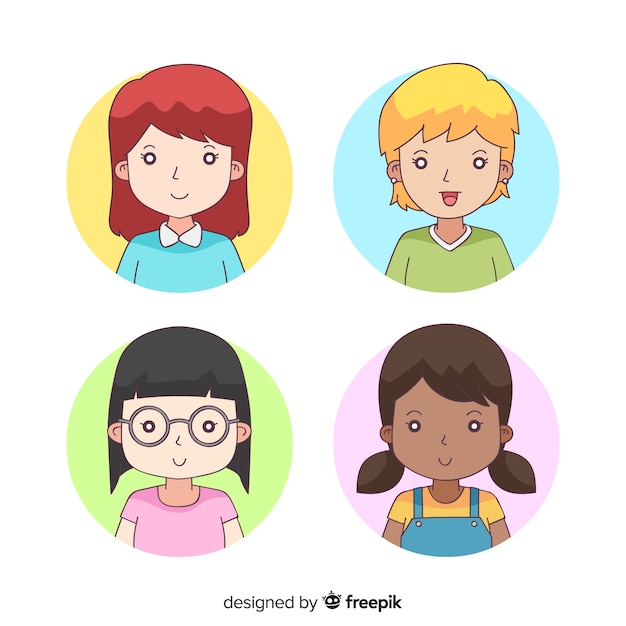 Cartoon woman avatar pack