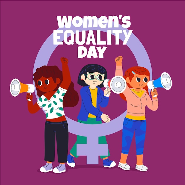 Free Vector cartoon women's equality day illustration