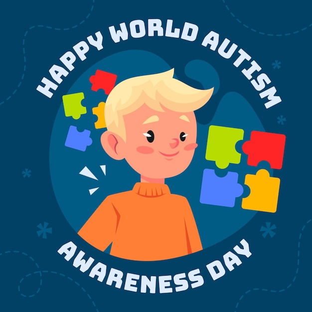 Free Vector cartoon world autism awareness day illustration