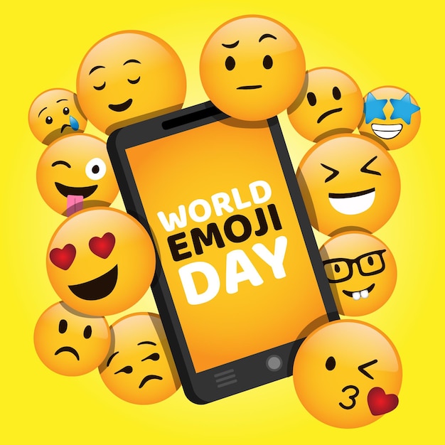 Free Vector cartoon world emoji day illustration